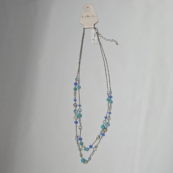 Kim Rogers Jewelry - Vintage Kim Rogers Aqua and Silver Multi-Strand Necklace